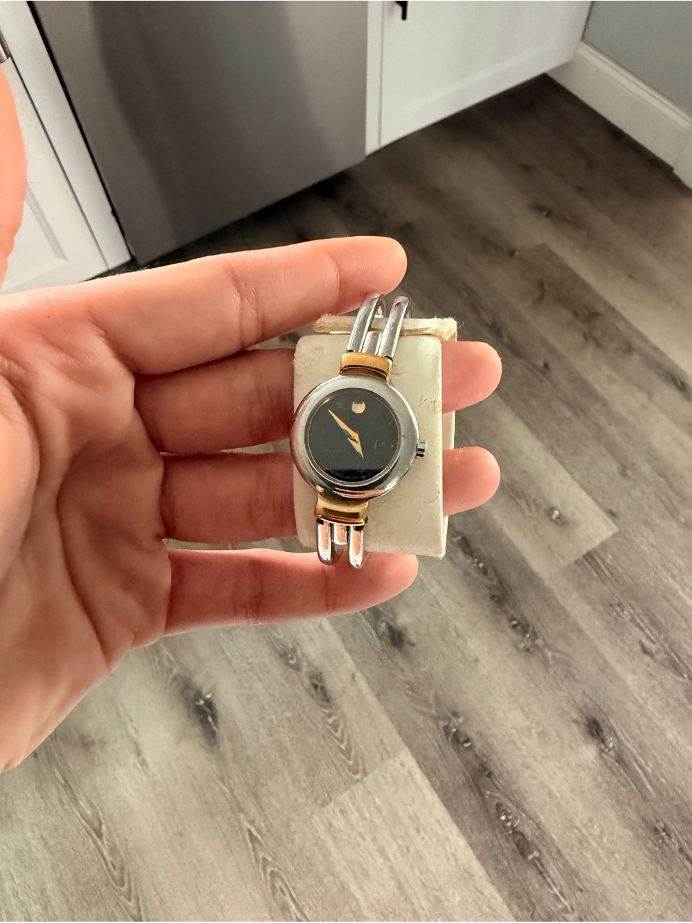 Movado Black Leather Watch with Case - Picture 2 of 4